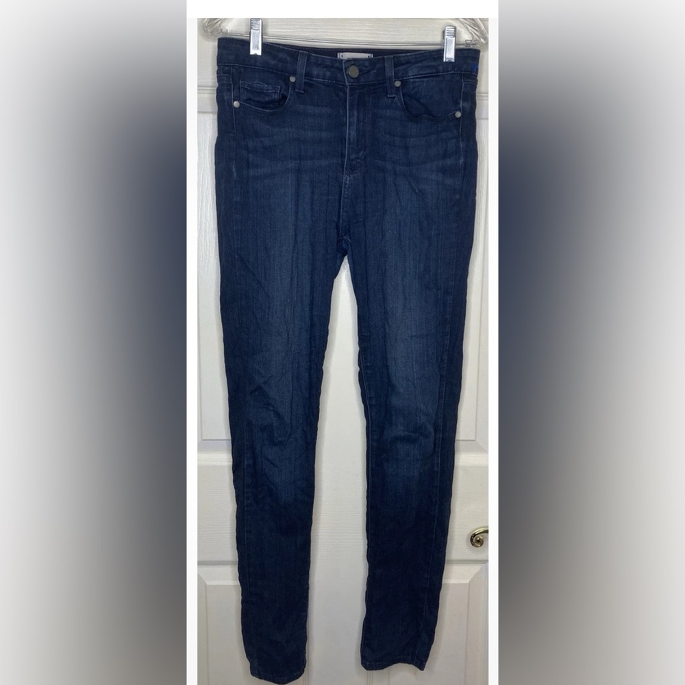 Woman PAIGE Dark Blue Hoxton Ultra Skinny Stretch Denim Jeans Sz 29 X 30”